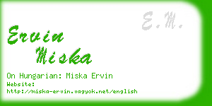ervin miska business card